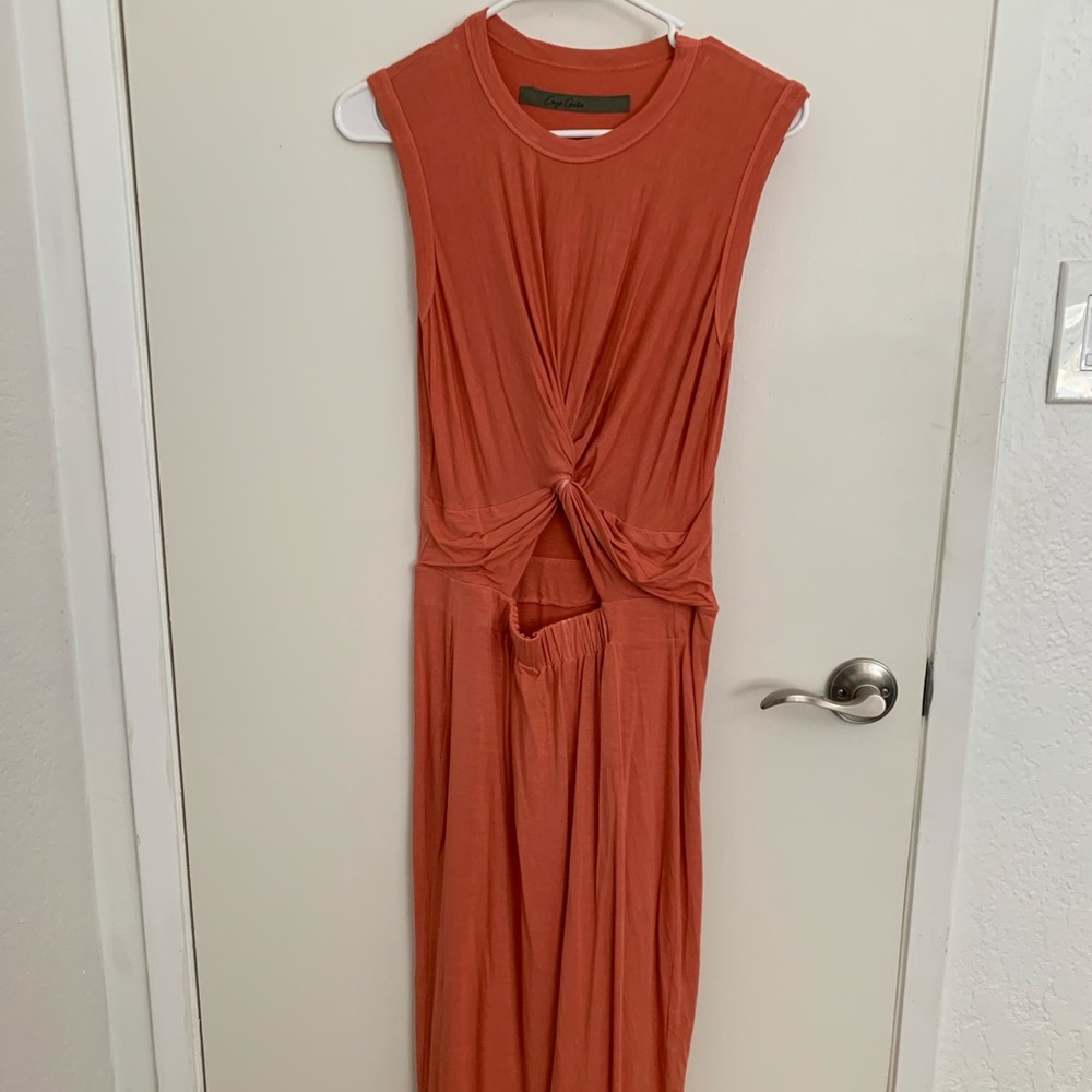 Enza Costa Twist Front Dress in Peach